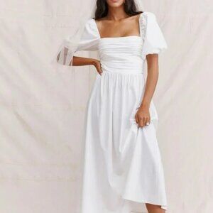 Size 10 Reformation Rachelle Dress - Ivory/White, Never Worn for Bridal Events